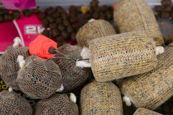 With a small PVA bag nicked onto the hook, thread a PVA Stick onto the hooklink