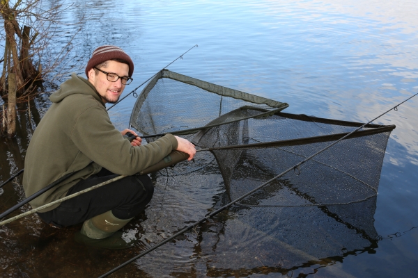 The action got a bit hectic with a fish in each of my two nets