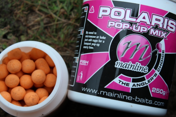 Dulled down orange pop ups made from the Polaris mix and Mainline liquids