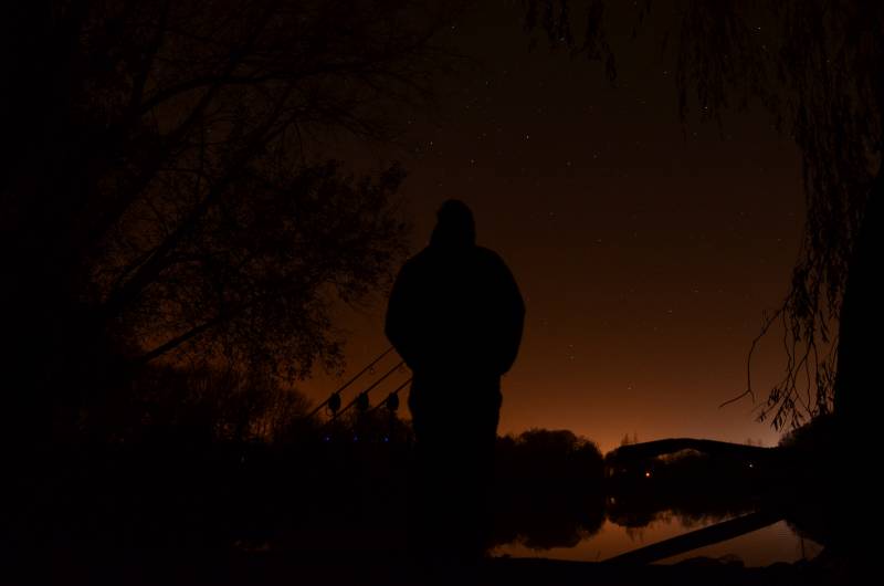 Late into the night is a good time to see carp activity during the winter