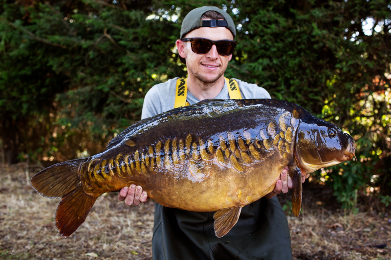 Another opportunist carp from a PVA bag in the edge
