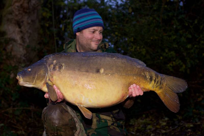 The largest of the three, a long 38lb 12oz mirror