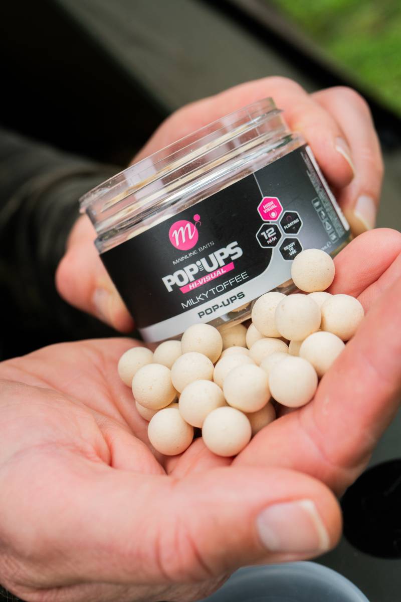 Milky Toffee Pop-Ups can often been seen as a safe bait by the carp.