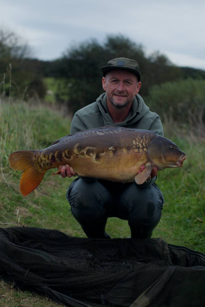 The result of casting a Hinge Rig armed with a bright Pineapple Juice pop-up around my swim!
